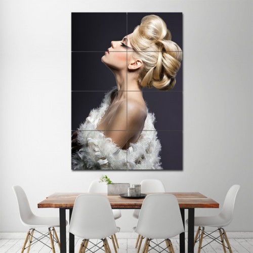 Tucked Up Bun Hair Barber Haircuts Block Giant Wall Art Poster